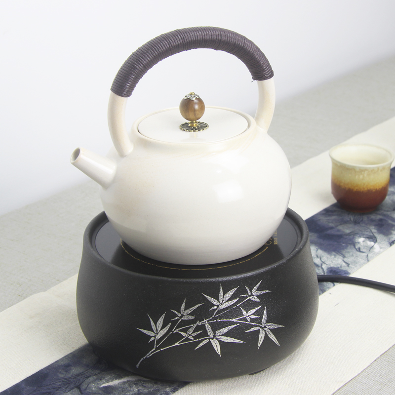 Pottery pot kettle soda glaze mute black crystal furnace for tea Japanese-style kung fu tea set handmade beam pot ceramic teapot
