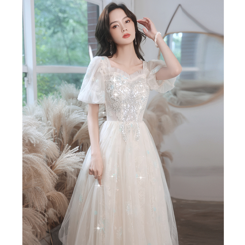  M+Long, champagne color, mid-length  