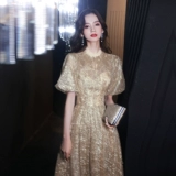 Золотое вечернее платье, элитная юбка, костюм, изысканный стиль