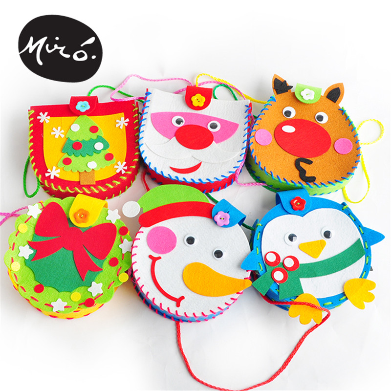 Christmas handmade diy non-woven character backpack gift bag kindergarten children's homemade material creativity