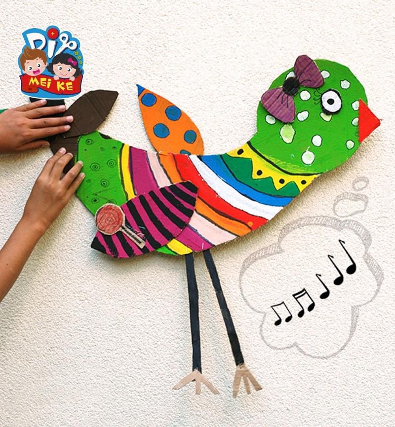 Painted Large Bird Handmade Diy Children Make Materials Bag Kindergarten Creative Fine Art Painting Agency Graffiti Toys