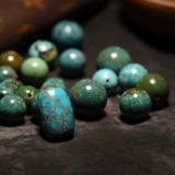 慕粉 Бирюзовая природная руда, украшение-шарик, браслет из бусин, бусины, подвеска, резьба по камню, четки бодхи, аксессуар, тройник