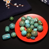 慕粉 Бирюзовая природная руда, украшение-шарик, браслет из бусин, бусины, подвеска, резьба по камню, четки бодхи, аксессуар, тройник