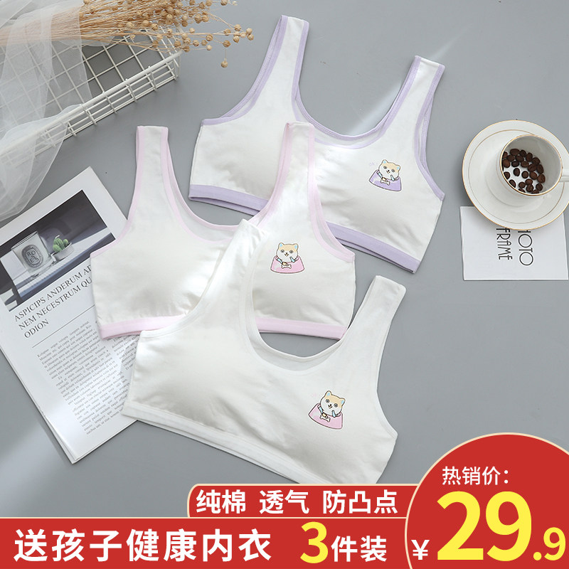Girls' bra Junior High School Students Children's underwear Underwear Hair Nursery pure cotton Girls 10 small vest elementary school students 13 years old