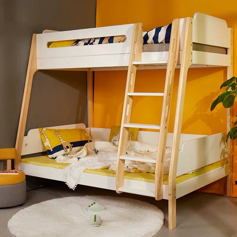Little Ghost When Home Children's Bed Up And Down Nordic Brief Solid Wood High And Low Bed Small Family Type Adults Twin Beds Mother-son Bed