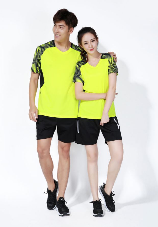 Bộ quần áo bóng chuyền nhanh khô nam đứng đầu mùa hè tay ngắn nữ cầu lông thể thao đào tạo đội thi in đồng phục đội quần áo bóng chuyền hơi	