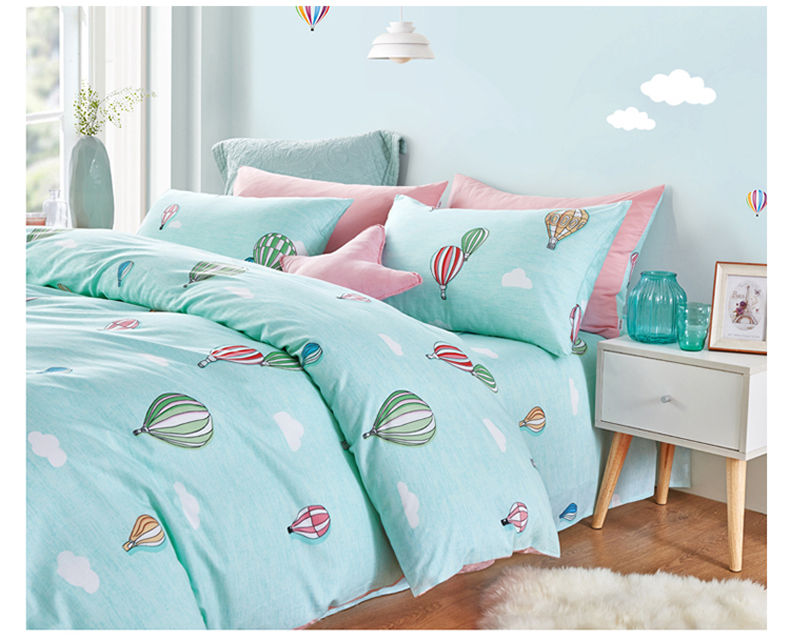 Bo Yang gia đình dệt bốn 1.8m màu rắn rửa giường bông vải chăn mùa xuân tươi giường sinh viên bông - Bộ đồ giường bốn mảnh bộ chăn ga gối đệm cute