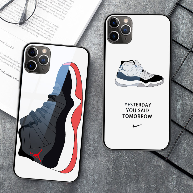 Apple 11 mobile phone shell aj joint name Jordan x tide brand xr sneakers aj11 Kang buckle iphone11promax basketball xsmax trend 8plus personality men and women 7plus mirror 6s glass