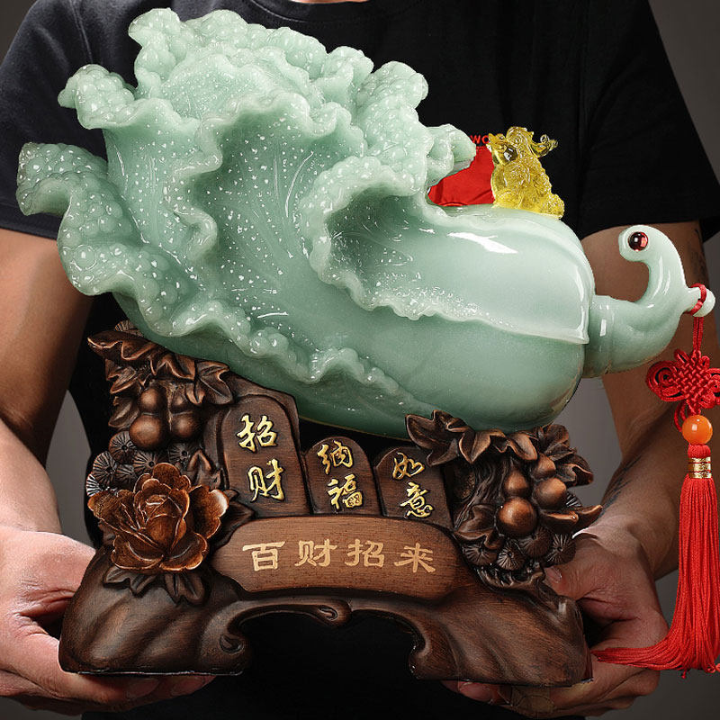 100 fiscal tricks to jade cabbage swing pieces Chinese style living room wine cabinet shop opening Qiao relocating gifts Xuanguan Fortune Decoration