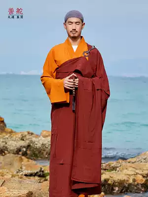 Hongtong General Rudder big leaf seven clothes monk clothing male monk clothing autumn Mulberry wide leaf cassock monk brown monk brown monk robe