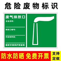 Exhaust Air Discharge Warning Signs Nameplate Chemical Plant National Standard Environmental Protection Sewage Exhaust Gas Noise Rain General Solid Waste Warning Signs Warning Sign Nameplate Labelling PVC aluminium plates