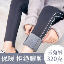 Gush pants women with underpants external wearing autumn and winter sides double white strips grey tight pants irregular thin fleece long pants