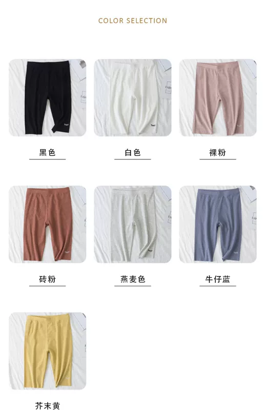 Quần legging cotton chống sáng cho nữ có thể mặc bên ngoài quần dài cạp cao, quần lọt khe đen - Quần tây thường