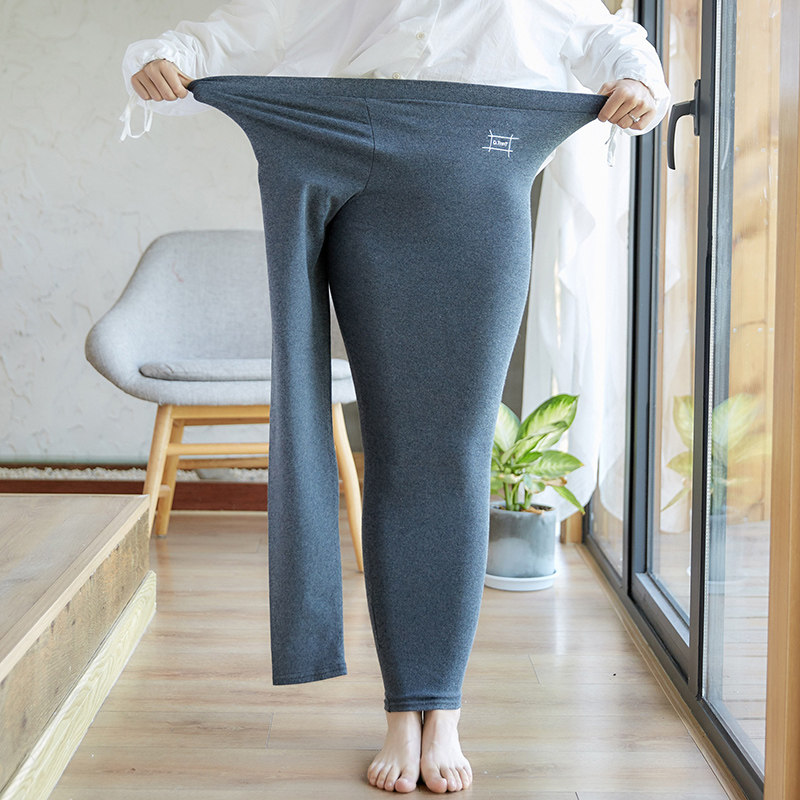 90% PANTS WOMAN NEW PURE COTTON EXTRA Code Fat mm200 Inner Lap Pants High Waist Embroidered Skinny Outside Wearing Skinny Pants