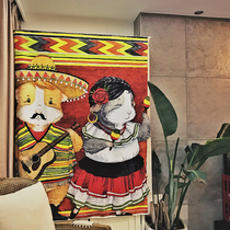 Foreign trade export national style cute music personality wall decoration hanging cloth background cloth bedroom custom large