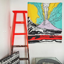 Foreign trade export Pop style art line volcanic hanging cloth American comic bed and breakfast decoration bedroom background cloth