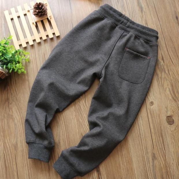 Áo mới 2018 cho trẻ em đi biển cộng với quần bó nhung nhung quần dài nhung bé trai và bé gái lớn quần nhung mùa đông quần jean trẻ em
