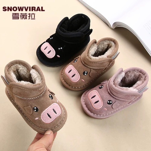 Детские сапоги, утепленные нескользящие туфли для раннего возраста, 1-3 лет, мягкая подошва