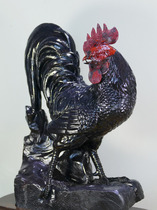 Natural Guilin chicken blood jade mountain pit jade beautiful ornaments black and red finely carved ornaments rooster crowing