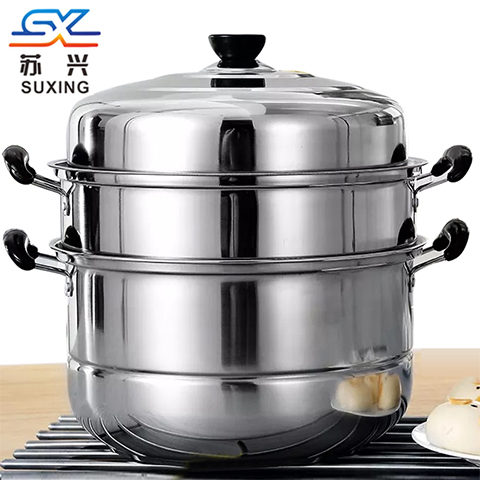 Steamer stainless steel three-layer thickened hot pot 3-layer two 2-layer multi-layer steamer induction cooker special pot 26c-30cm