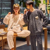 Демисезонная коралловая пижама для влюбленных, фланелевый милый бархатный зимний утепленный комплект