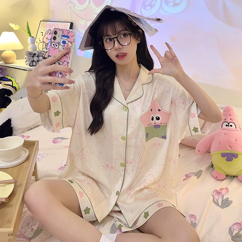 Шелковая летняя небольшая пижама, милый комплект, «Холодное сердце», короткий рукав, подходит для подростков