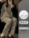 2026 New Spring and Autumn Long-Sleeved Cat Pajamas with Chest Pads for Women, Cute Plus-Size Set, Home Wear That Can Be Worn Outside