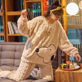 Демисезонная коралловая пижама для влюбленных, фланелевый милый бархатный зимний утепленный комплект