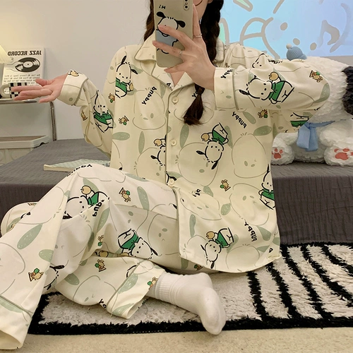 Осенняя зимняя пижама, лонгслив, штаны, размер