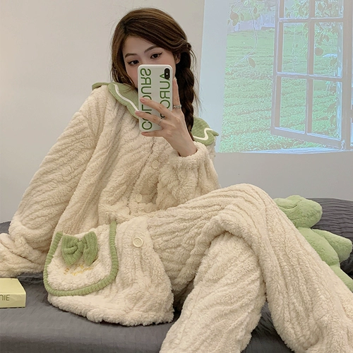 Кукла для принцессы, коралловая бархатная демисезонная пижама, утепленный комплект, кукольный воротник, большой размер