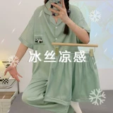 Шелковая летняя пижама, комплект, штаны, 3 предмета, короткий рукав, размер, изысканный стиль