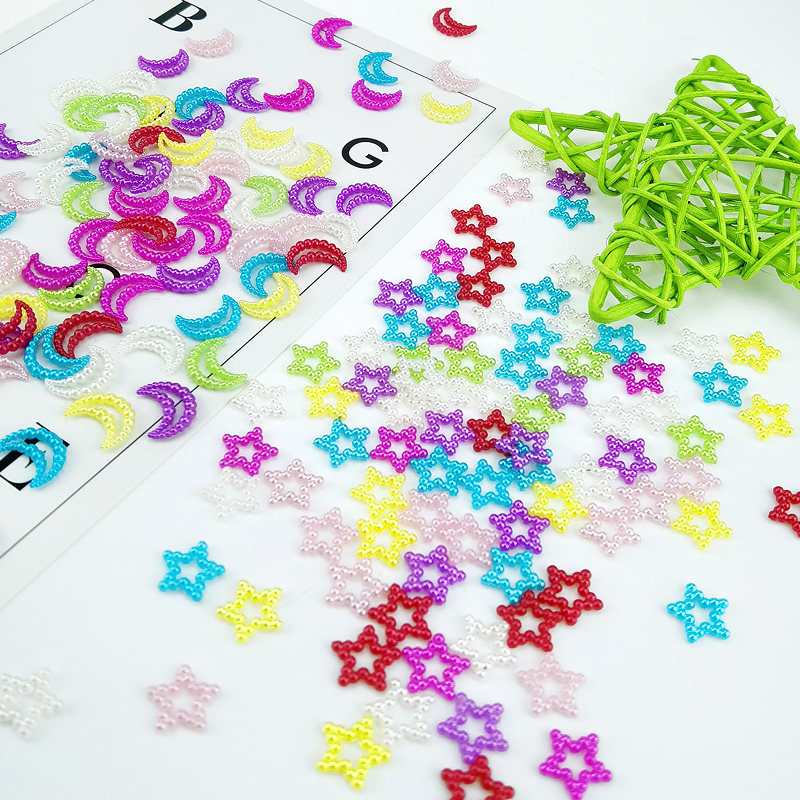 Small Stars Small Moon Anti Pearl Cell Phone Decoration Accessories Children DIY Handmade Materials Creative Mix Color Mix