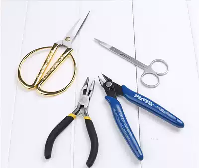 Facial plastic soft pottery sugar art turning candy DIY handmade small scissors stainless steel eyebrow dress pattern accessories pointed cutting pliers