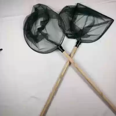 Wooden handle, wooden handle, fishing net, steel ring fishing net, double frame fishing net, fishing pocket, polyester fiber mesh, dense eyes, thick line fishing net pocket