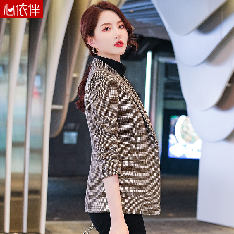Thousands Bird Gg Suit Jacket Woman Spring Autumn 2022 New Small Size Ladies Casual Plaid West Suit Blouse Spring