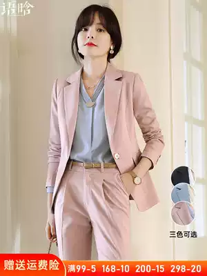 Pink suit women spring and autumn 2021 new commuter work clothes autumn winter dress autumn women suit coat