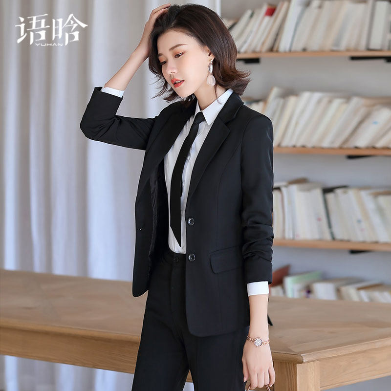 Black Suit Suit Women's Summer Fashion Temperament Fit Hotel Manager Workwear High-end Work Clothes Little West Suit