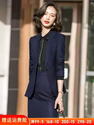 Professional suit suit suit women's autumn fashion temperament goddess Fan blue suit high-end business president formal overalls