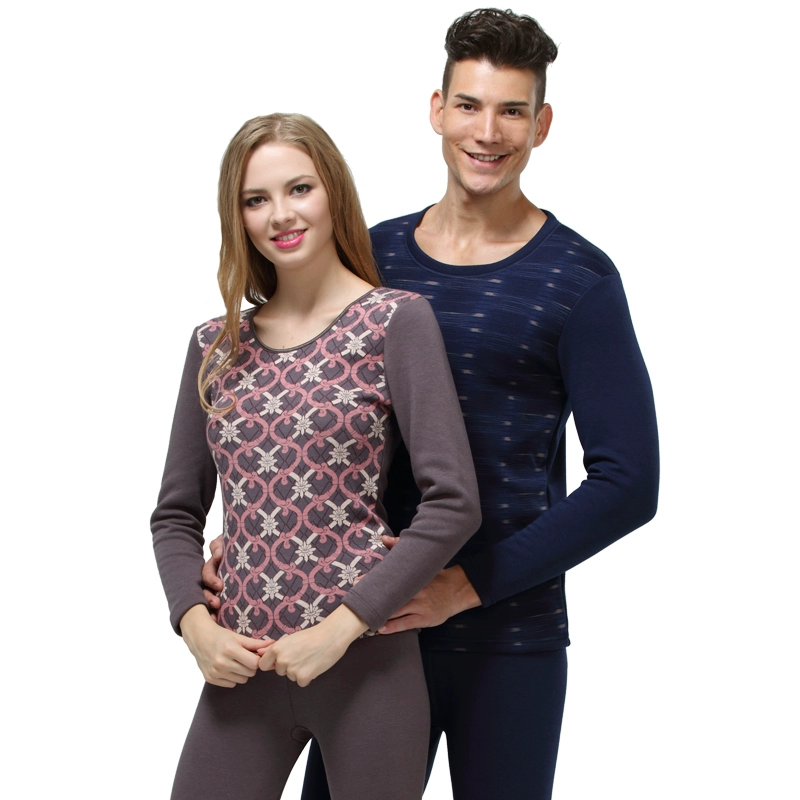 Bộ đồ lót giữ nhiệt Goodio Gedi dày dặn cotton nhung in hai lớp nam nữ cổ tròn GDW5425 / 5426 - Phù hợp với nóng lên