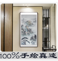 New vertical hanging painting Living room sofa Background wall Decorative Painting Tea Room Office Character Painting Murals Country Painting Pure Hand Painting