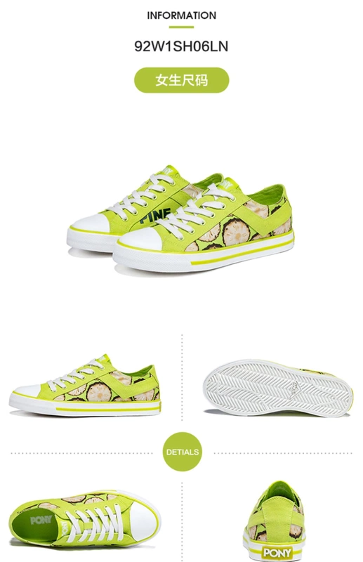 Pony cổ điển Shooter thời trang thể thao giản dị giày vải thấp nữ 92W1SH06 - Plimsolls giày le coq sportif