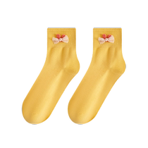 Zhuji socks womens spring and summer thin trendy sports mid-calf socks Korean version simple and versatile pure cotton dopamine socks