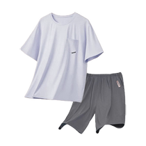 Ice Silk Pajamas Mens Summer 2024 New Short-Sleeved Youth Can Wear Thin Large Size Modal Home Clothing Suit