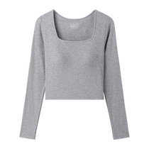 Seamless thermal underwear for women plus velvet and thickening no steel ring fixed cup tops bottoming shirts for women 2024 new winter