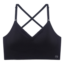 Cross U-shaped backless beautiful back bra for women with summer small breasts gathered invisible seamless vest can be worn outside the bra