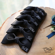 NOTKNOT custom embroidered letters wedding bow tie wedding groom best man gift British bow gift box