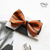 NOTKNOT imitation hand printed bow tie Wedding groom best man gift British bow tie ethnic pattern gift box