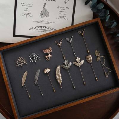 NOTKNOT simple, high-end and retro gift for men and women, elk plant metal accessory brooch