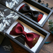 NOTKNOT high-end wedding wedding groom best man metal double happy British bow dress men bow tie