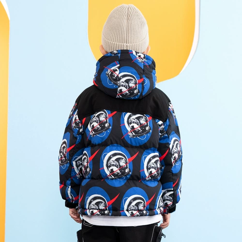 Детский зимний пуховик, бархатная детская куртка для мальчиков, детская одежда, коллекция 2021, увеличенная толщина, утиный пух, в западном стиле